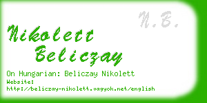 nikolett beliczay business card